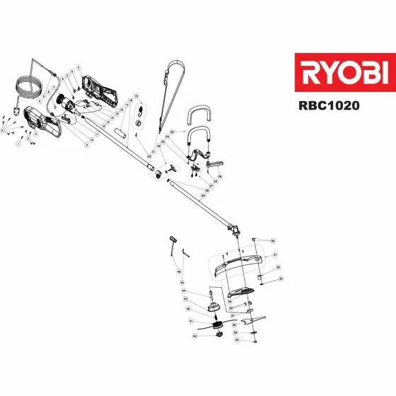 Ryobi RBC1020 Type No: 5133001246 SPRING 5131029111 Spare Part